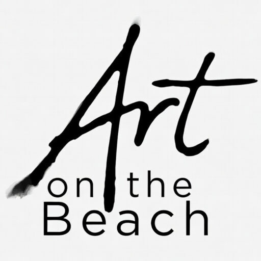 A vector text logo in black on white with the words "Art on the Beach"